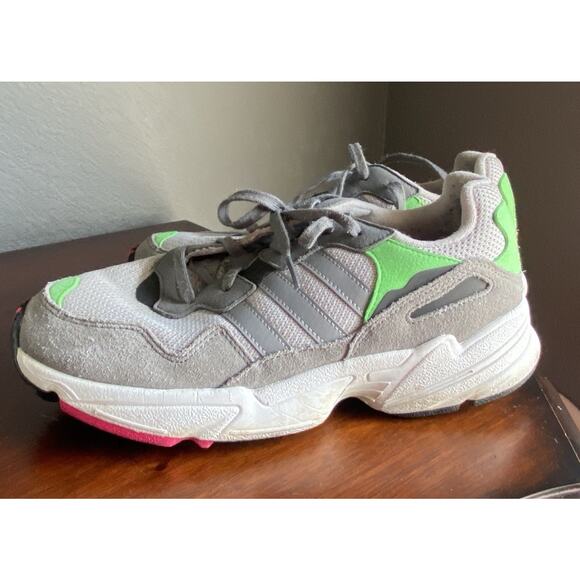 Adidas Yung-96 Chasm DB2802 Grey Neon Green Pink Men 7 Running Shoes Retro 90s - Picture 13 of 14
